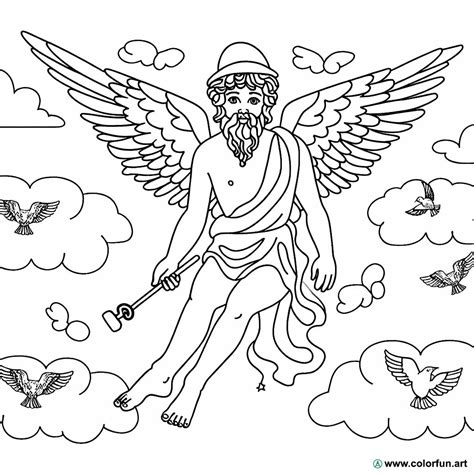 hermes da colorare|Disegno da colorare della mitologia: Hermes.